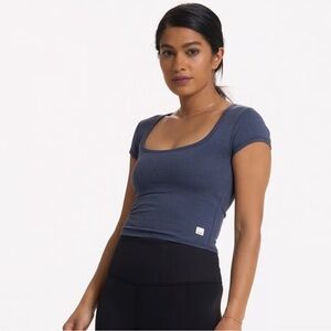Vuori Navy Blue Crop Top